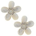 Tacori Bridal Evening Mother of Pearl Sterling Silver White Topaz Earrings