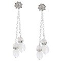 Tacori Bridal Evening Sterling Silver, Rose Quartz, and White Topaz Dangle Earrings
