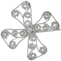 Tacori Bridal Evening Sterling Silver White Topaz Broach