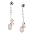 Tacori Bridal Evening Sterling Silver, White Topaz and Mother of Pearl Dangle Earrings