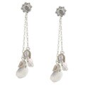 Tacori Bridal Evening Sterling Silver, White Topaz and Mother of Pearl Dangle Earrings