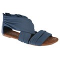 Elegant by Beston Women's 'Perry-1' Navy Fabric Gladiator Sandals