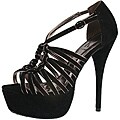 Elegant by Beston Women's 'Brandy-3' Black Platform Sandals