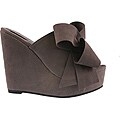 Elegant by Beston Women's 'Camila-2' Grey Platform Slip-ons