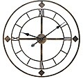 Antique Silver Metal Round Wall Decor Clock