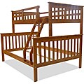 Twin-over-Full Honey Pine Wood Bunk Bed