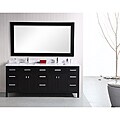 London 78-inch Modern Espresso Carrera Marble Double Bathroom Vanity Set