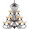 Francesca Rustic Bronze Tangerine Peel Glass Chandelier