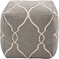 Decorative Arabesque Grey Pouf