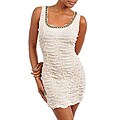 Stanzino Women's Cream Beaded Ruched Dress