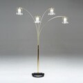 Brass Spider Lamp with Crystal Shades