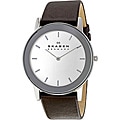 Skagen Men's Stainless Steel Leather Strap Watch