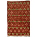 Hand Knotted Melody Diamond Coral Wool Rug (5' x 8')