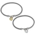 Celeste Stainless Steel Heart Charm Bangle Bracelet