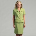 Tahari ASL Women's Cactus Novelty Belted 2-piece Skirt Suit