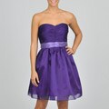 Oleg Cassini Women's Purple Strapless Party Dress