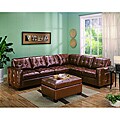 Brown Sectional Sofa with Ottoman