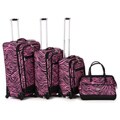 Nicole Miller 'Wild Zebra' 4-piece Expandable Spinner Luggage Set