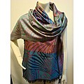 Privee Paris Silk/ Modal Purple Zebra Wrap Scarf