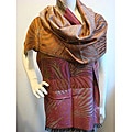 Privee Paris Silk/ Modal Rust Pink Zebra Wrap Scarf