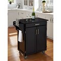 Cuisine Black Finish Black Granite Top Cart