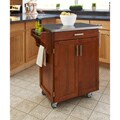 Cuisine Warm Oak Finish Stainless Top Cart