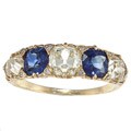 18k Gold 1 4/5ct TDW Diamond and Sapphire Estate Ring (L-M, VS1-VS2)