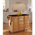 Natural Finish Black Granite Top Create-a-Cart