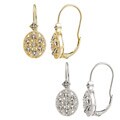 DB Designs Sterling Silver Diamond Accent Filigree Designed Oval Leverback Earrings