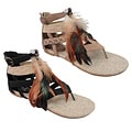 Carrini Women's Feather Gladiator Sandals