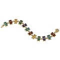 18k Yellow Gold Hidalgo Multi-colored Enamel Teddy Bear Bracelet