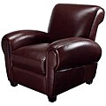 Miguel Chocolate Brown Leather Press Back Club Chair