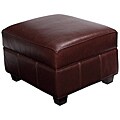 Miguel Brown Leather Storage Ottoman