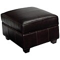Marbella Leather Storage Ottoman in Chocolate