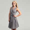 Evan Picone Women's Grey/ White Wrap Dress