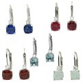 Jenne Gemstone Sterling Silver Gemstone and CZ Earrings