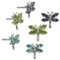 Jenne Sterling Silver Created Gemstone Dragonfly Earrings