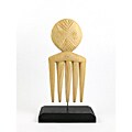 Harambee African Ivory-colored Wood-and-metal Comb Sculpture (Kenya)