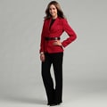 Tahari Women's Red/ Black Belted Jacket Pant Suit
