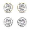 Miadora 14k Gold 1/2ct TDW Bezel-set Diamond Solitaire Earrings (H-I, I1-I2)