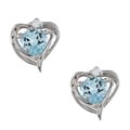 Jenne Sterling Silver Created Blue Topaz and CZ Earrings