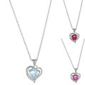 Jenne Gemstone Sterling Silver Created Blue Topaz Necklace