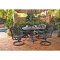Home Styles Biscayne Cast Aluminum Black 5-piece 42-inch Patio Dining Set
