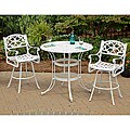 Home Styles Biscayne Cast Aluminum White 3-piece Patio Bistro Set