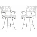 Home Styles Biscayne Cast Aluminum White Outdoor Stool
