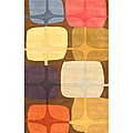 Hand-tufted Mozaika Brown Wool Rug (5' x 8')