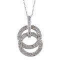 Sterling Silver 1/4ct TDW Diamond Double Circle Necklace (J-K, I3)