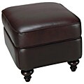 Seville Vintage Burgundy Leather Ottoman