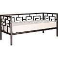 Greek Key Bronze Twin Daybed and Memory Foam Mattress