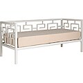Greek Key Marshmallow White Sofa Depth Daybed and Memory Foam Mattress